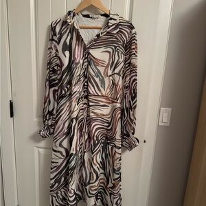 Elegant Multicolor Zebra Print Dress